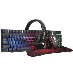 Scorpion CM370 Pack Clavier Gaming 4 en 1 avec Rétroéclairage RGB + Souris 3200dpi avec Rétroéclairage RGB + Casque avec Micro +