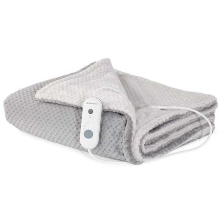 Orbegozo MAH 2050 Couverture Thermique Confort Gris et Blanc - Chaleur Uniforme et Persistante - Protection contre la Surchauffe