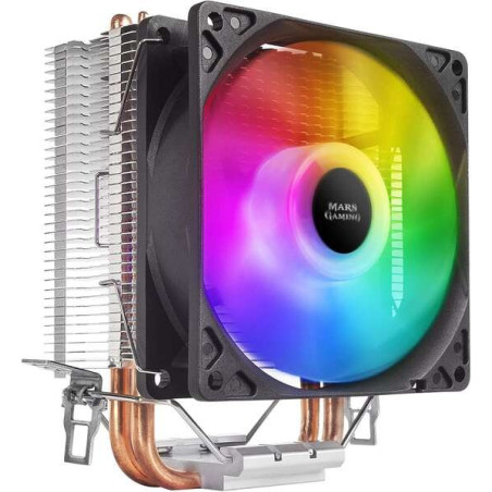 Ventilateur CPU Mars Gaming 90 mm avec dissipateur thermique - Éclairage RVB - Jusquà 130 W - Vitesse max 2200 trmin