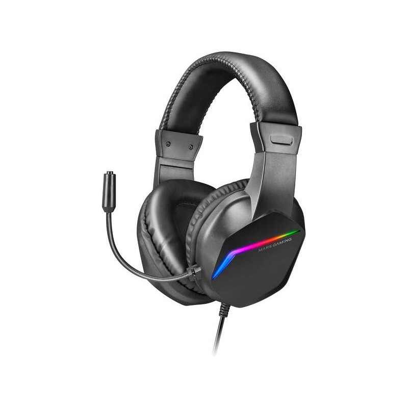 Casque ultraléger Mars Gaming MH122 avec éclairage arc-en-ciel FRGB - Son spatial Hi-Fi ultra-basse - Conception ergonomique