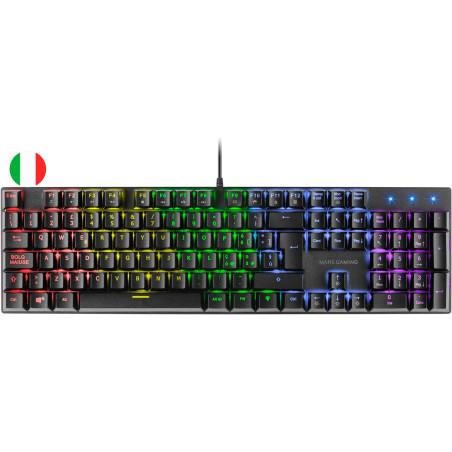 Clavier Mécanique Mars Gaming MK422 RGB - Technologie Anti-Poussière - Effets de Lumière Arc-en-Ciel - Touches Ultra-résistantes