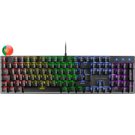 Clavier Mécanique Mars Gaming MK422 RGB - Technologie Anti-Poussière - Effets de Lumière Arc-en-Ciel - Touches Ultra-résistantes
