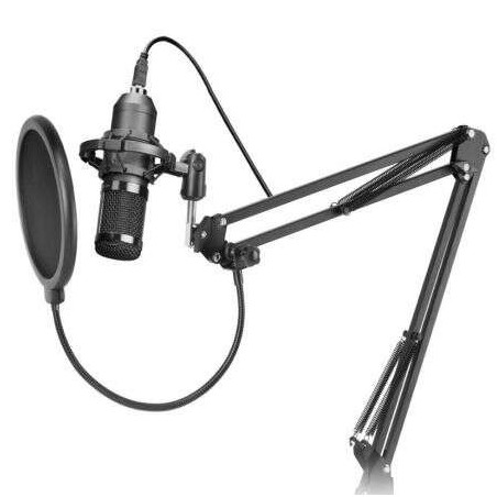 Mars Gaming MMICPRO Microphone USB Cardioïde avec Bras Extensible pour Streaming - Support Anti-Vibration - Câble 250 m