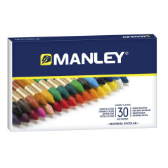 Manley Pack de 30 Cires Douces au Trait Lisse - Idéales pour Diverses Techniques et Applications - Large Gamme de Couleurs