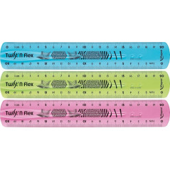 Maped Twist'n Flex Règle Flexible 20 cm - Incassable - Double Graduation - Couleurs Aléatoires Bleu, Rose et Vert