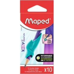 Maped Kidy Lern Pack de 10 Guides Crayon Doigts - Modèle Requin - Guide Amovible - Convient à la Plupart des Crayons
