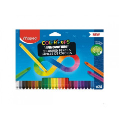 Maped Color'Peps Infinity Pack de 24 Crayons de Couleur Longue Tenue - Entièrement en Mine - Couleurs Assorties