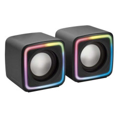 Enceintes Mars Gaming MSCUBE 8W - Éclairage RGB - Son DSP - USB Entrée Jack 35 mm - Compactes et Légères