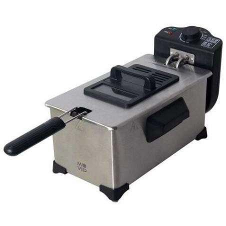 Friteuse Muvip 3L 2000W - Inox - Antiadhésive - Réglage de la température - Poignées Toucher Froid