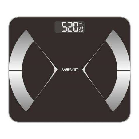 Pèse-personne numérique Bluetooth Muvip Body Muscle - Écran LCD - Plateforme en verre trempé - 10 mémoires - Poids max. 180 kg