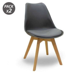 Muvip Design D200 Pack de 2 Chaises Multifonctions - Assise Rembourrée - Pieds en Bois - Usage Intérieur