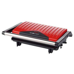 Muvip Machine à Sandwich Plaque de Grill Inox 750W - Plaque Supérieure Inclinable - Pression Uniforme - Poignée Touche Froid