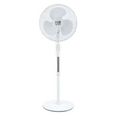 Muvip Ventilateur Sur Pied 45W 3 Pales - 3 Vitesses - Hauteur et Inclinaison Réglables - Base Renforcée - Coloris Blanc
