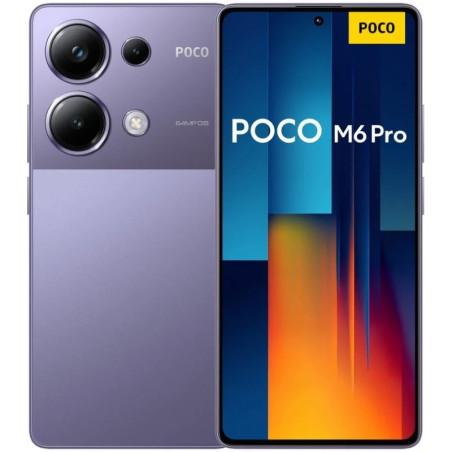 Smartphone Poco M6 Pro Écran AMOLED 667 - 8 Go - 256 Go - Appareil photo principal 64MP - Batterie 5000 mAh