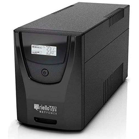 Riello Net Power UPS 2000VA 1200W - Technologie Line Interactive - USB, RS-232, 6x IEC 320