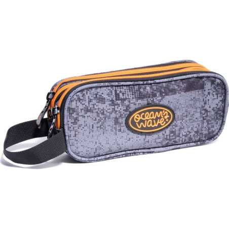 Trousse à crayons zippée Oceans Wave Point 3 - Grande capacité - Poignée de transport - Compartiments doublés
