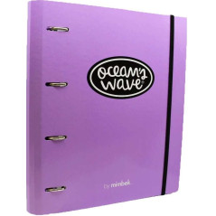 Dossier en Carton Résistant aux Vagues Océans - 4 Anneaux Mixtes de 40 mm - Fermeture en Caoutchouc