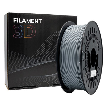 Filament PETG 3D - Diamètre 175 mm - Bobine 1kg - Couleur Gris