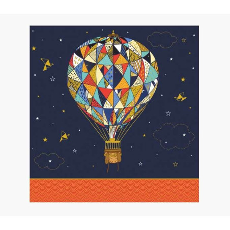 Carte Pictura Arabesque - 16x16 cm - Thème Montgolfière - Triptyque sans emballage - Avec enveloppe blanche