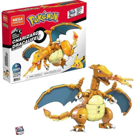 Mattel Mega Construx Wonder Builders Pokémon Charizard - Figurine de Construction - Taille 10 cm - 222 Pièces