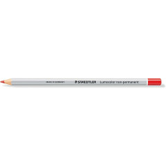 Pack de 12 - Staedtler Lumocolor 108 Crayon de couleur hexagonal - Spécial surfaces lisses - Marquage opaque - Couleur rouge