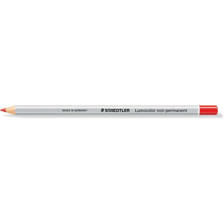 Pack de 12 - Staedtler Lumocolor 108 Crayon de couleur hexagonal - Spécial surfaces lisses - Marquage opaque - Couleur rouge