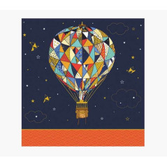 Carte Pictura Arabesque - 16x16 cm - Thème Montgolfière - Triptyque sans emballage - Avec enveloppe blanche