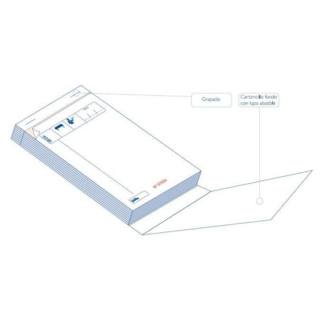 Pack de 10 - Livre de commandes 8,8 x 15, modèle à rayures en double