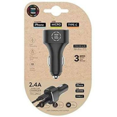 Chargeur de voiture TechOneTech double USB-A - Haute performance