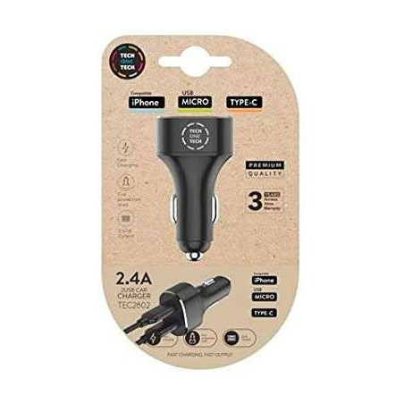 Chargeur de voiture TechOneTech double USB-A - Haute performance