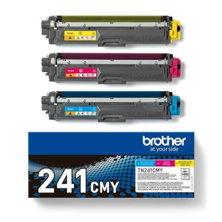 Brother TN241 Pack de 3 cartouches toner originales - Cyan Magenta Jaune - TN241CMY