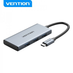 Station d'accueil Vention 6 en 1 USB-C vers HDMI 4K/3xUSB 3.0/SD/MicroSD Reader - 0,15m - Couleur Gris