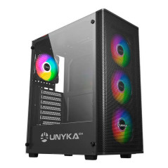 Boîtier de jeu Unykach MIR 100 ATX, Micro ATX, ITX - Côté en verre trempé - USB-A 2.0, 3.0 et audio