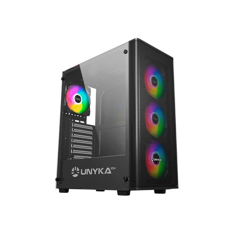 Boîtier de jeu Unykach MIR 100 ATX, Micro ATX, ITX - Côté en verre trempé - USB-A 2.0, 3.0 et audio