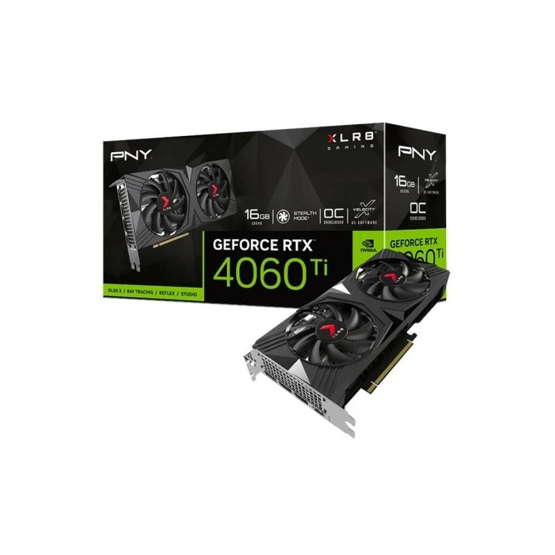 Carte graphique PNY GeForce RTX 4060 Ti Verto XLR8 16 Go GDDR6 NVIDIA double ventilateur - PCIe 4.0, HDMI, DisplayPort