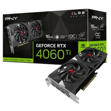 Carte graphique PNY GeForce RTX 4060 Ti Verto XLR8 16 Go GDDR6 NVIDIA double ventilateur - PCIe 4.0, HDMI, DisplayPort