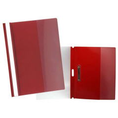 Oui Dossier avec Attache - Capacité 30 Feuilles A4 - Polypropylène Transparent - Coloris Bordeaux