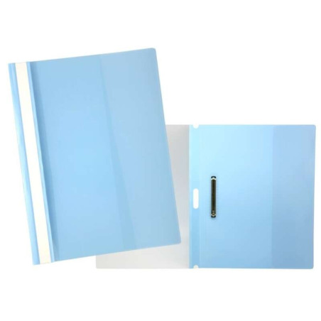 Oui Dossier avec Attache - Capacité 30 Feuilles A4 - Polypropylène Transparent - Coloris Bleu