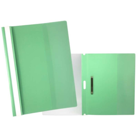 Oui Dossier avec Attache - Capacité 30 Feuilles A4 - Polypropylène Transparent - Coloris Vert