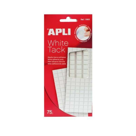 Apli Mastic Blanc Prédécoupé 75g - Moulable - Amovible - Couleur Blanc