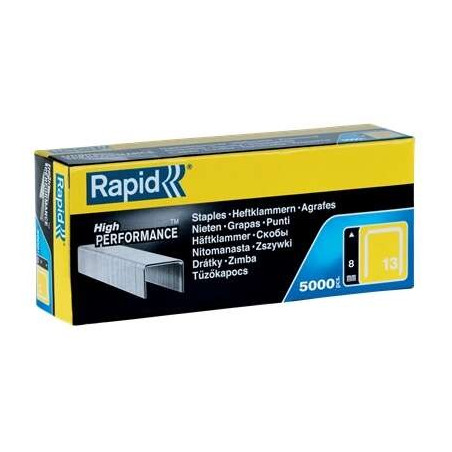 Rapid Boite de 5000 Agrafes 13/8 - Fil Dur Haute Performance - Broche 8mm