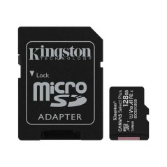Carte Micro SDXC Kingston 128 Go Classe 10 100 Mos Canvas Select Plus  Adaptateur SD