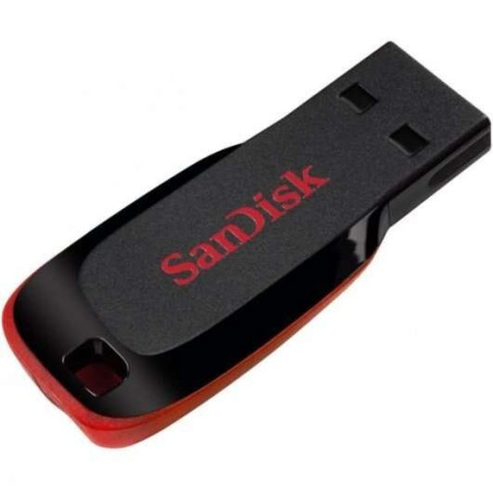 Mémoire Sandisk Cruzer Blade USB 20 64 Go - Sans cache - Couleur NoirRouge Pendrive