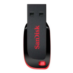 Mémoire Sandisk Cruzer Blade USB 20 128 Go - Ultra compacte - Couleur NoirRouge Pendrive