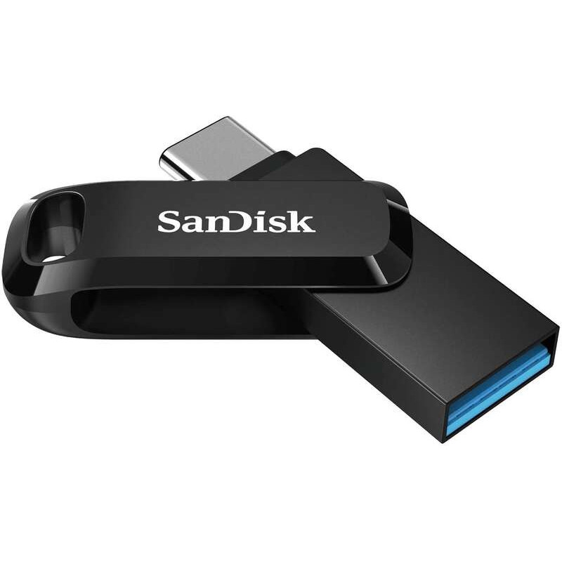 Sandisk Ultra Dual Drive Go USB-C et USB-A Mémoire 128 Go - Lecture jusquà 150 Mos - Noir Pendrive Sandisk Ultra Dual Drive Go USB-C et USB-A Mémoire 128 Go - Lecture jusquà 150 Mos - Noir Pendrive