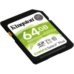 Carte SDXC Kingston 64 Go UHS-I Classe 10 100 Mos Canvas Select Plus