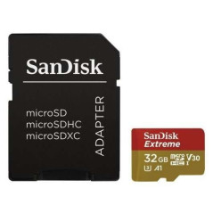 Carte Micro SDHC Sandisk Extreme 32 Go UHS-I U3 A1 Classe 10 90 Mos  Adaptateur SD