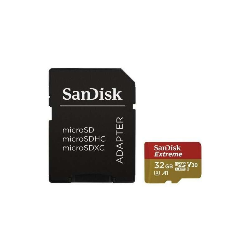 Carte Micro SDHC Sandisk Extreme 32 Go UHS-I U3 A1 Classe 10 90 Mos  Adaptateur SD