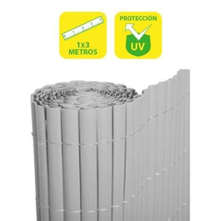 Haie en plastique double face SunGarden 1x3m - Couleur gris clair