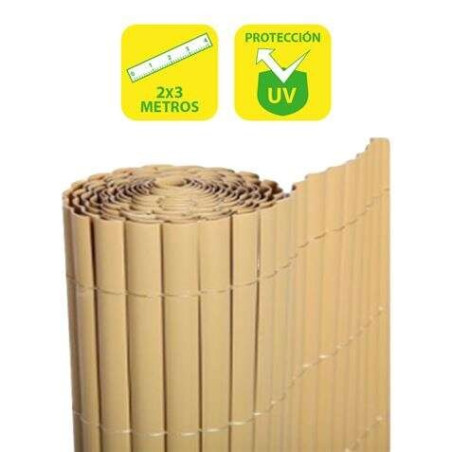 Haie en plastique double face SunGarden 2x3m - Couleur marron clair